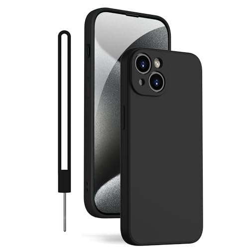 KPPIT iPhone 13 Hülle Silikon Case 6.1 Zoll,Hanyhülle iPhone 13 [Kameraschutz] [Mikrofaser] [Kratzfeste] Rundumschutz Case Schutzhülle Hülle für iPhone 13, Schwarz von KPPIT