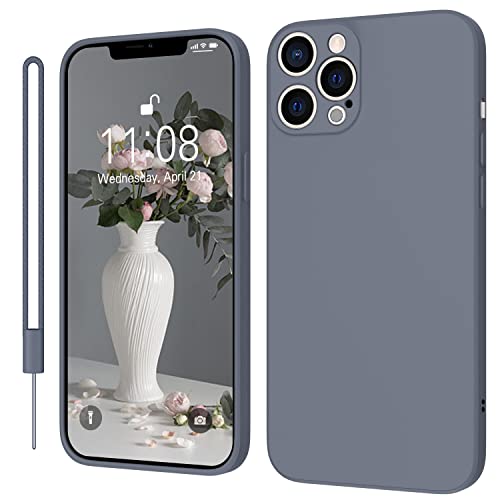 KPPIT iPhone 13 Pro Hülle Silikon Case 6.1 Zoll,Hanyhülle iPhone 13 Pro [Kameraschutz] [Mikrofaser] [Kratzfeste] Rundumschutz Case Schutzhülle Hülle für iPhone 13 Pro, Lavendelgrau von KPPIT