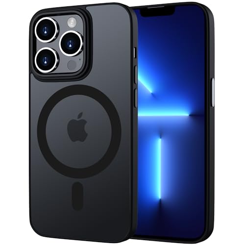 KPPIT iPhone 13 Pro Max Hülle Magsafe, Magnetic für iPhone 13 Pro Max Handyhülle mit Anti-Fingerabdruck-Schutzhülle Hülle, Mattiert Durchscheinende Handyhülle für iPhone 13 Pro Max 6,7"-Schwarz von KPPIT