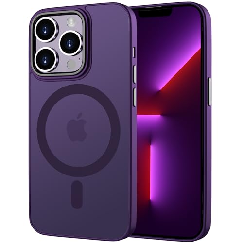 KPPIT iPhone 13 Pro Max Hülle Magsafe, Magnetic für iPhone 13 Pro Max Handyhülle mit Anti-Fingerabdruck-Schutzhülle Hülle, Mattiert Durchscheinende Handyhülle für iPhone 13 Pro Max 6,7"- Violett von KPPIT