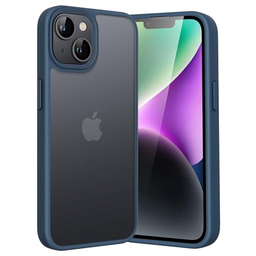 KPPIT iPhone 14 Hülle Matt Case, Hanyhülle iPhone 14 mit Anti-Fingerabdruck-Schutzhülle Hülle, Mattierte Durchscheinende Handyhülle für iPhone 14 6,1" (Blau) von KPPIT