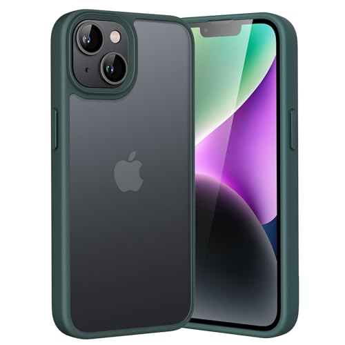 KPPIT iPhone 14 Hülle Matt Case, Hanyhülle iPhone 14 mit Anti-Fingerabdruck-Schutzhülle Hülle, Mattierte Durchscheinende Handyhülle für iPhone 14 6,1" (Dunkelgrün) von KPPIT