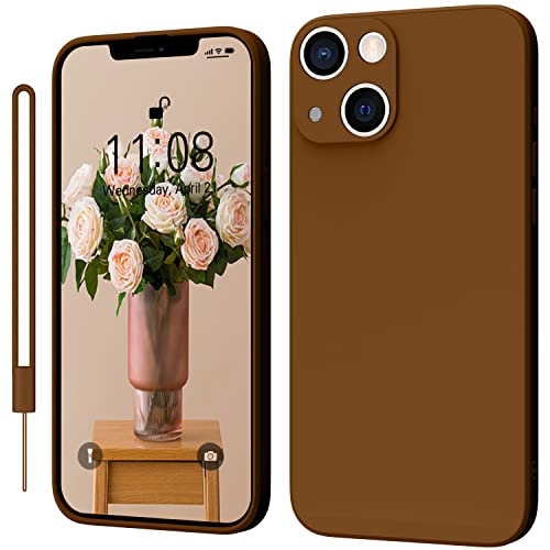 KPPIT iPhone 14 Plus Hülle Silikon Case,Hanyhülle iPhone 14 Plus [Kameraschutz] [Mikrofaser] [Kratzfeste] Rundumschutz Case Schutzhülle Hülle für iPhone 14 Plus(6.7 Zoll) Braun von KPPIT