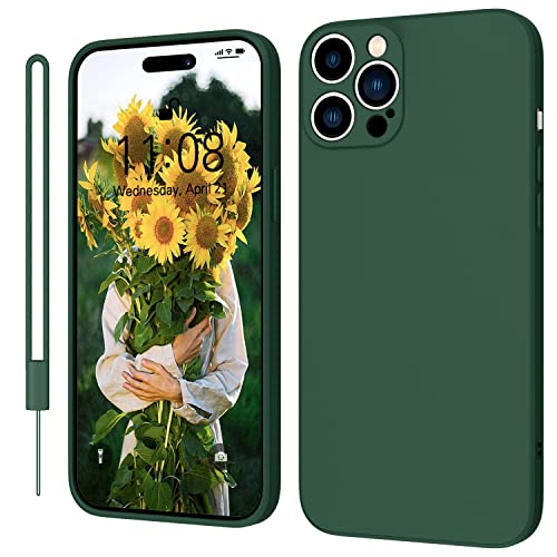 KPPIT iPhone 14 Pro Hülle Silikon Case,Hanyhülle iPhone 14 Pro [Kameraschutz] [Mikrofaser] [Kratzfeste] Rundumschutz Case Schutzhülle Hülle für iPhone 14 Pro(6.1 Zoll) Nachtgrün von KPPIT