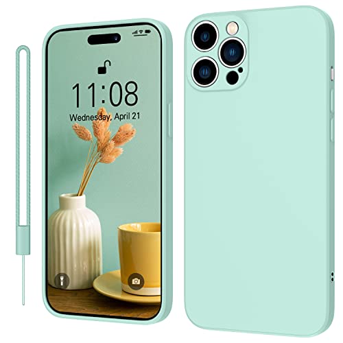 KPPIT iPhone 14 Pro Max Hülle Silikon Case,Hanyhülle iPhone 14 Pro Max [Kameraschutz] [Mikrofaser] [Kratzfeste] Rundumschutz Case Schutzhülle Hülle für iPhone 14 Pro Max(6.7 Zoll) Helles Cyan von KPPIT