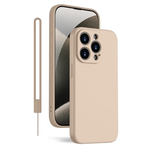 KPPIT iPhone 15 Pro Hülle Silikon Case 6.1 Zoll, Hanyhülle iPhone 15 Pro [Kameraschutz] [Mikrofaser] [Kratzfeste] Rundumschutz Case Schutzhülle Hülle für iPhone 15 Pro - Khaki von KPPIT