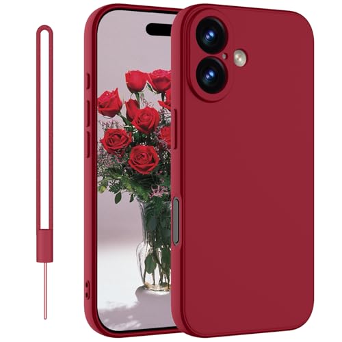 KPPIT Hülle für iPhone 16 Hülle Silikon mit Lanyard, Handyhülle für iPhone 16 Ultra Dünn mit Microfiber, Kratzfeste und stoßfeste Schutzhülle für iPhone 16 Case 6.1''(2024) Rotwein KPPIT Hülle für iPhone 16 Hülle Silikon mit Lanyard, Handyhülle für iPhone 16 Ultra Dünn mit Microfiber, Kratzfeste und stoßfeste Schutzhülle für iPhone 16 Case 6.1''(2024) Rotwein von KPPIT