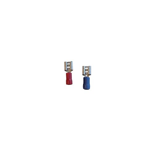 KPS 702200062 Terminals preaislados, Faston, weiblich, 0,5 mm² – 1,5 mm² Abschnitt der Treiber, 4,8 mm x 0,5 mm Maße der Plug, 100 Paket, Blau von KPS
