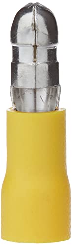 KPS 702200072 Terminals preaislados, enchufables rund Stecker, 4 mm² – 6 mm² Querschnitt der Treiber, 5 mm Durchmesser von Fuß, 100 Paket, gelb von KPS