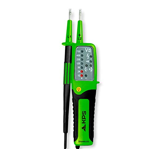 KPS-TP3000LED Spannungsprüfer AC/DC 750V Durchgangsprüfung Dioden Drehung und Phasenprüfung RCD Auslösung IP65 CAT.IV KPS-TP3000LED Spannungsprüfer AC/DC 750V Durchgangsprüfung Dioden Drehung und Phasenprüfung RCD Auslösung IP65 CAT.IV von KPS