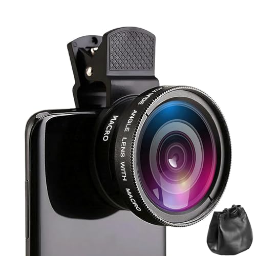 2 in 1 Handy Objektiv, Objektiv für Handykamera, Objektiv Linse Kit Lens Set, 0.45X Weitwinkelobjektiv und 12.5X Makroobjektiv, Phone Kameras Objektiv Kit für iOS und Android Smartphone, Tablets 2 in 1 Handy Objektiv, Objektiv für Handykamera, Objektiv Linse Kit Lens Set, 0.45X Weitwinkelobjektiv und 12.5X Makroobjektiv, Phone Kameras Objektiv Kit für iOS und Android Smartphone, Tablets von KQLHLHDYZ