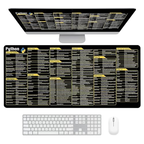 KQWVZ Python Shortcuts Unterlage Mauspad, Python Mousepad XXL 300 x 800 x 2mm, rutschfeste Spickzettel-Schreibtischunterlage mit Fransenfreie Ränder, Mouse Pads für Computer Laptop und PC KQWVZ Python Shortcuts Unterlage Mauspad, Python Mousepad XXL 300 x 800 x 2mm, rutschfeste Spickzettel-Schreibtischunterlage mit Fransenfreie Ränder, Mouse Pads für Computer Laptop und PC von KQWVZ