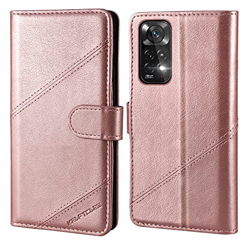 Handyhülle für Redmi Note 11 Pro Hülle [Premium PU Leder] [Kartenfach] [Magnetverschluss] Flip Case Wallet Lederhülle Handytasche Schutzhülle Klapphülle für Xiaomi Redmi Note 11 Pro 5G Hülle, Rosa von KRAFTCARE