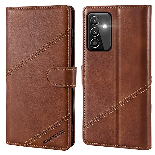 KRAFTCARE Handyhülle für Samsung A54 5G mit [Premium PU Leder] [Kartenfach] [Stand] Flip Case Wallet Lederhülle Handytasche Schutzhülle Klapphülle für Samsung Galaxy A54 5G Hülle, Braun von KRAFTCARE