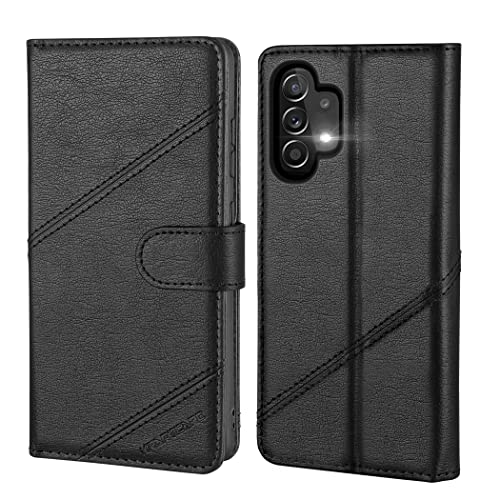 KRAFTCARE Handyhülle für Samsung Galaxy A13 4G/5G/A04S Hülle, [Kartenfach] [Stand] Flip Case Leder Stoßfeste Schutzhülle Klapphülle für Samsung A13 4G/5G Hülle, Schwarz von KRAFTCARE