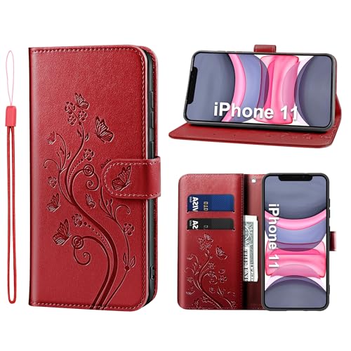 KRAFTCARE Handyhülle für iPhone 11 Mit Kartenfach, Geld Slot, Ständer, Magnetic Closure - Flip Case Leder Schutzhülle Tasche für 6.1 Zoll, Rot KRAFTCARE Handyhülle für iPhone 11 Mit Kartenfach, Geld Slot, Ständer, Magnetic Closure - Flip Case Leder Schutzhülle Tasche für 6.1 Zoll, Rot von KRAFTCARE