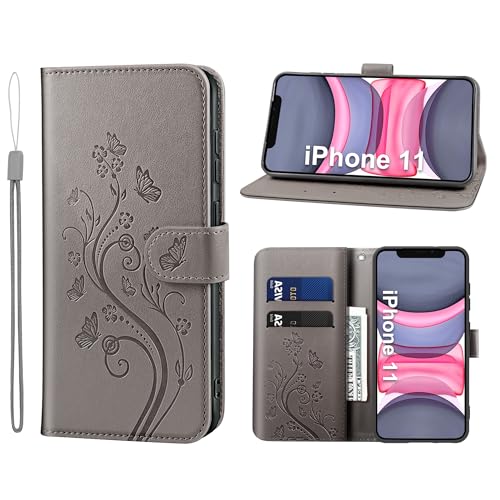KRAFTCARE Handyhülle für iPhone 11 Mit Kartenfach, Geld Slot, Ständer, Magnetic Closure - Flip Case Leder Schutzhülle Tasche für 6.1 Zoll, Grau KRAFTCARE Handyhülle für iPhone 11 Mit Kartenfach, Geld Slot, Ständer, Magnetic Closure - Flip Case Leder Schutzhülle Tasche für 6.1 Zoll, Grau von KRAFTCARE