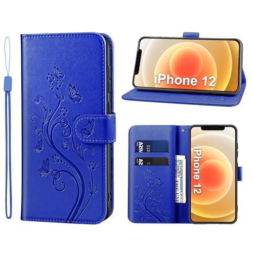 KRAFTCARE Handyhülle für iPhone 12 Hülle, für iPhone 12 Pro Hülle mit Kartenfach Geld Slot Ständer Magnetic Closure, Flip Case Leder Schutzhülle Tasche Handyhülle für iPhone 12/12Pro Hülle, Dunkelblau KRAFTCARE Handyhülle für iPhone 12 Hülle, für iPhone 12 Pro Hülle mit Kartenfach Geld Slot Ständer Magnetic Closure, Flip Case Leder Schutzhülle Tasche Handyhülle für iPhone 12/12Pro Hülle, Dunkelblau von KRAFTCARE