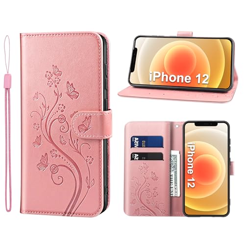 KRAFTCARE Handyhülle für iPhone 12 Hülle, für iPhone 12 Pro Hülle mit Kartenfach Geld Slot Ständer Magnetic Closure, Flip Case Leder Schutzhülle Tasche Handyhülle für iPhone 12/12Pro Hülle, Rosa KRAFTCARE Handyhülle für iPhone 12 Hülle, für iPhone 12 Pro Hülle mit Kartenfach Geld Slot Ständer Magnetic Closure, Flip Case Leder Schutzhülle Tasche Handyhülle für iPhone 12/12Pro Hülle, Rosa von KRAFTCARE