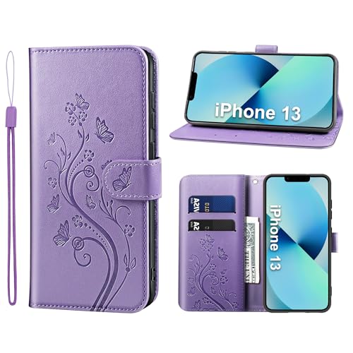 KRAFTCARE Handyhülle für iPhone 13 Hülle, für iPhone 13 Hülle mit Kartenfach Geld Slot Ständer Magnetic Closure, Flip Case Leder Schutzhülle Tasche Handyhülle für iPhone 13 Hülle, Lila KRAFTCARE Handyhülle für iPhone 13 Hülle, für iPhone 13 Hülle mit Kartenfach Geld Slot Ständer Magnetic Closure, Flip Case Leder Schutzhülle Tasche Handyhülle für iPhone 13 Hülle, Lila von KRAFTCARE