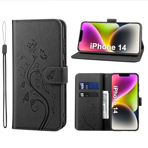 KRAFTCARE Handyhülle für iPhone 14 Hülle, für iPhone 14 Hülle mit Kartenfach Geld Slot Ständer Magnetic Closure, Flip Case Leder Schutzhülle Tasche Handyhülle für iPhone 14 Hülle KRAFTCARE Handyhülle für iPhone 14 Hülle, für iPhone 14 Hülle mit Kartenfach Geld Slot Ständer Magnetic Closure, Flip Case Leder Schutzhülle Tasche Handyhülle für iPhone 14 Hülle von KRAFTCARE