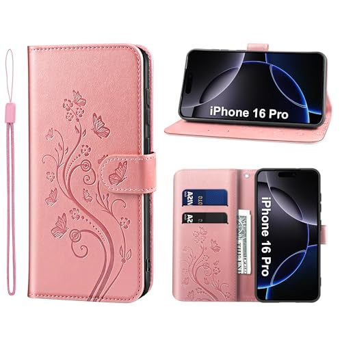 KRAFTCARE Handyhülle für iPhone 16 Pro Mit Kartenfach, Geld Slot, Ständer, Magnetic Closure - Flip Case Leder Schutzhülle Tasche, Rosa KRAFTCARE Handyhülle für iPhone 16 Pro Mit Kartenfach, Geld Slot, Ständer, Magnetic Closure - Flip Case Leder Schutzhülle Tasche, Rosa von KRAFTCARE