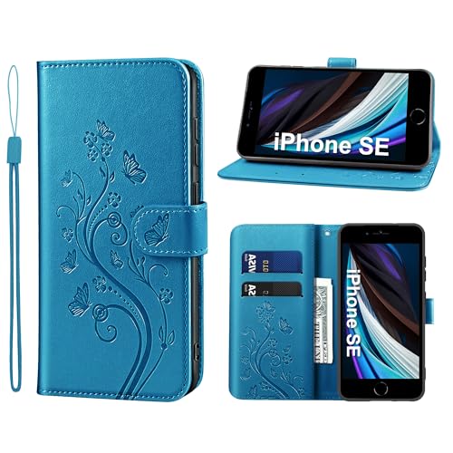 KRAFTCARE Handyhülle für iPhone SE 2020/2022 Hülle, für iPhone 8/7 Hülle mit Kartenfach Geld Slot Ständer Magnetic Closure, Flip Case Leder Schutzhülle Tasche Handyhülle für iPhone 8/7/SE Hülle, Blau KRAFTCARE Handyhülle für iPhone SE 2020/2022 Hülle, für iPhone 8/7 Hülle mit Kartenfach Geld Slot Ständer Magnetic Closure, Flip Case Leder Schutzhülle Tasche Handyhülle für iPhone 8/7/SE Hülle, Blau von KRAFTCARE