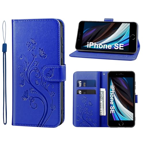 KRAFTCARE Handyhülle für iPhone SE 2020/2022 Hülle, iPhone 8/7 Hülle mit Kartenfach Geld Slot Ständer Magnetic Closure, Flip Case Leder Schutzhülle Tasche Handyhülle für iPhone 8/7/SE Hülle,Dunkelblau KRAFTCARE Handyhülle für iPhone SE 2020/2022 Hülle, iPhone 8/7 Hülle mit Kartenfach Geld Slot Ständer Magnetic Closure, Flip Case Leder Schutzhülle Tasche Handyhülle für iPhone 8/7/SE Hülle,Dunkelblau von KRAFTCARE
