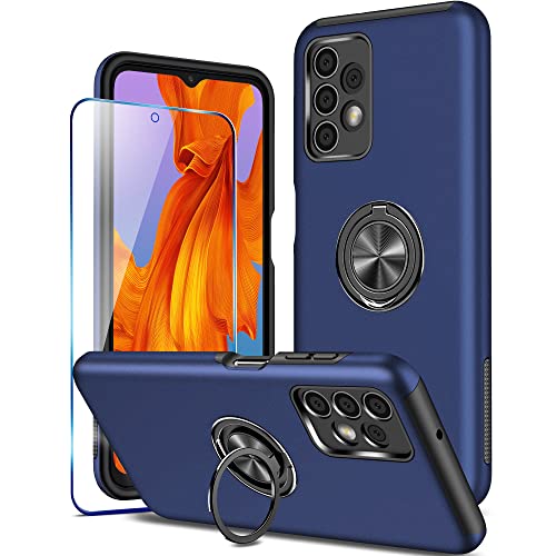 KRAFTCARE Schutzhülle für Samsung A13 mit Ständerring und Displayschutzfolie, stoßfest und kratzfest, 360° magnetischer Ringhalter, Ständer, Handyhülle für Samsung Galaxy A13 4G - Blau KRAFTCARE Schutzhülle für Samsung A13 mit Ständerring und Displayschutzfolie, stoßfest und kratzfest, 360° magnetischer Ringhalter, Ständer, Handyhülle für Samsung Galaxy A13 4G - Blau von KRAFTCARE
