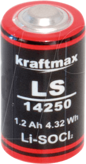 XCR14250 - Lithium Batterie, 1/2 AA, 1200 mAh, 1er-Pack von KRAFTMAX