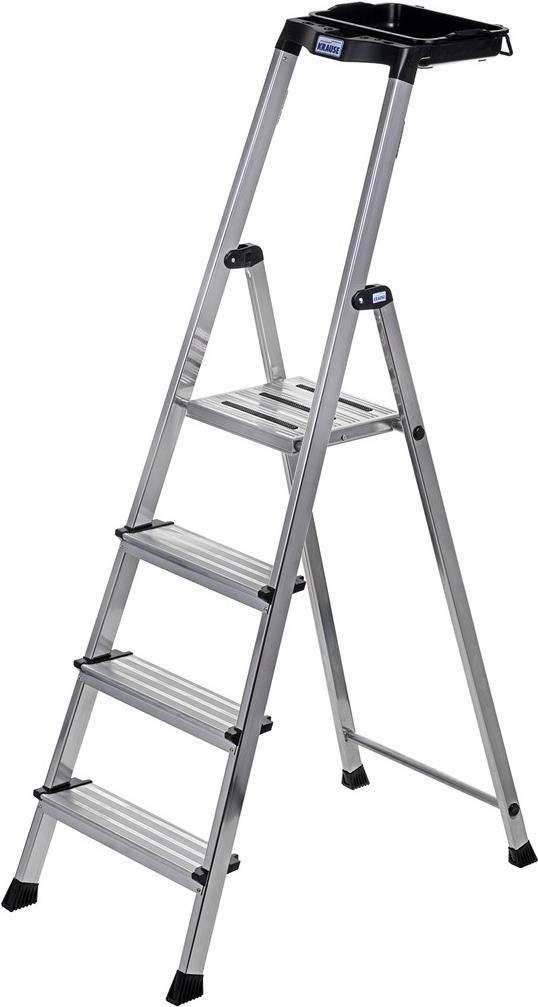 Aluminium Stufen-Stehleiter Arbeitshöhe max. 2.85 m 126528 Silber 4 (126528) von KRAUSE