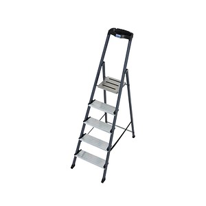 KRAUSE Haushaltsleiter Securo schwarz 5 Stufen, H: 185,0 cm KRAUSE Haushaltsleiter Securo schwarz 5 Stufen, H: 185,0 cm von KRAUSE