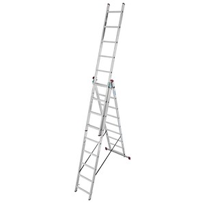 KRAUSE Vielzweckleiter CORDA alu 3x 9 Sprossen, H: 255,0 cm von KRAUSE