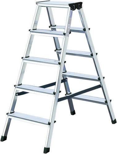 Krause 120366 Aluminium Stufen-Doppelleiter Arbeitshöhe (max.): 3.05m Silber DIN EN 131 7kg von KRAUSE