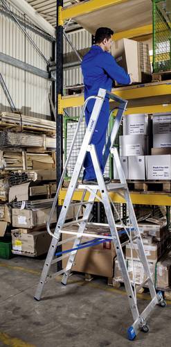 Krause 127761 Aluminium Stufen-Stehleiter Arbeitshöhe (max.): 3.40m Silber DIN EN 131 18.5kg von KRAUSE