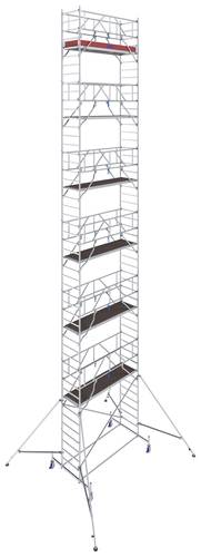 Krause 772121 FahrGerüst Aluminium Rollgerüst fahrbar Arbeitshöhe (max.): 14.40m Silber 373kg von KRAUSE