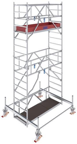 Krause 773029 FahrGerüst Aluminium Rollgerüst fahrbar Arbeitshöhe (max.): 5.50m Silber 155kg von KRAUSE