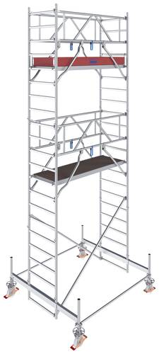 Krause 773036 FahrGerüst Aluminium Rollgerüst fahrbar Arbeitshöhe (max.): 6.50m Silber 162kg von KRAUSE