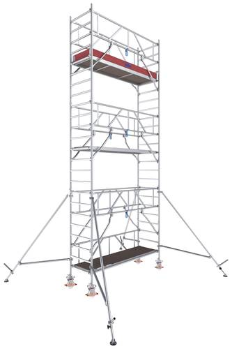 Krause 777041 FahrGerüst Aluminium Rollgerüst fahrbar Arbeitshöhe (max.): 7.30m Silber 212.5kg von KRAUSE