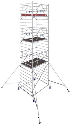 Krause 781062 FahrGerüst Aluminium Rollgerüst fahrbar Arbeitshöhe (max.): 8.40m Silber 294kg von KRAUSE