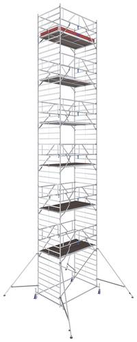 Krause 782120 FahrGerüst Aluminium Rollgerüst fahrbar Arbeitshöhe (max.): 14.40m Silber 540kg von KRAUSE