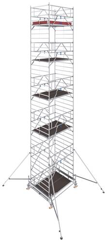 Krause 783080 FahrGerüst Aluminium Rollgerüst fahrbar Arbeitshöhe (max.): 11.50m Silber 426kg von KRAUSE