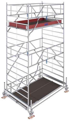 Krause 784025 FahrGerüst Aluminium Rollgerüst fahrbar Arbeitshöhe (max.): 5.50m Silber 229kg von KRAUSE