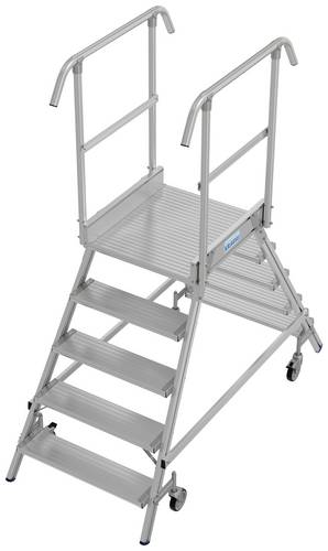 Krause 821096 Aluminium Podestleiter fahrbar, Montage mit Werkzeug Arbeitshöhe (max.): 3.2m Alumini von KRAUSE