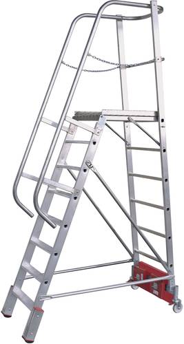 Krause 833044 Aluminium Podestleiter Arbeitshöhe (max.): 4.10m Silber DIN EN 131 45kg von KRAUSE