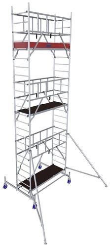 Krause 940148 FahrGerüst Aluminium Rollgerüst fahrbar Arbeitshöhe (max.): 7.30m Silber 159kg von KRAUSE