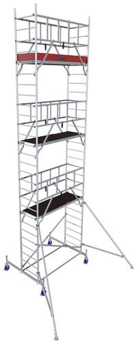 Krause 940155 FahrGerüst Aluminium Rollgerüst fahrbar Arbeitshöhe (max.): 8.30m Silber 177kg von KRAUSE