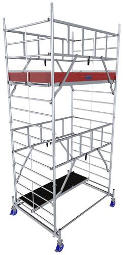 Krause 945129 FahrGerüst Aluminium Rollgerüst fahrbar Arbeitshöhe (max.): 5.30m Silber 137.80kg von KRAUSE
