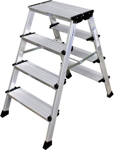 Krause MONTO Treppo 126047 Aluminium Doppel-Klapptritt klappbar Arbeitshöhe (max.): 2.85m Silber 5. von KRAUSE