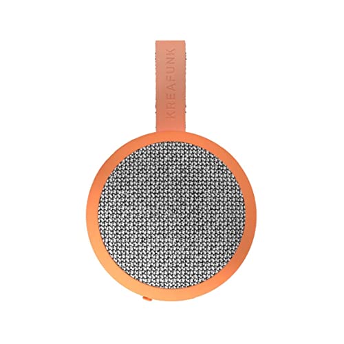 KREAFUNK aGO II Fabric, tragbarer Bluetooth 5.1 – Lautsprecher, True Wireless Stereo, bis zu 25 Stunden Wiedergabezeit, Dusty orange von KREAFUNK